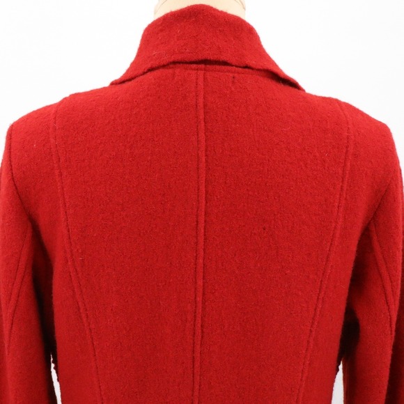 Clothes by Revue Red Wool Jacket Coat‎ Lightweight Size L Button Front Artisan - Picture 7 of 11